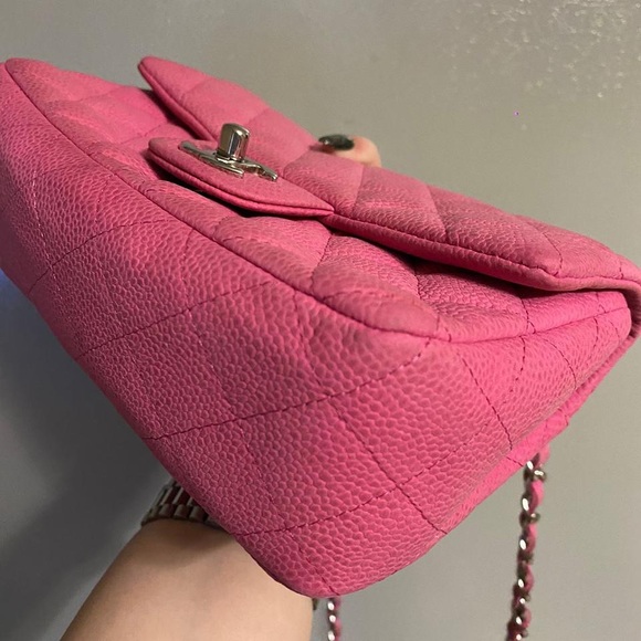 Chanel caviar leather pink small bag - Picture 12 of 16